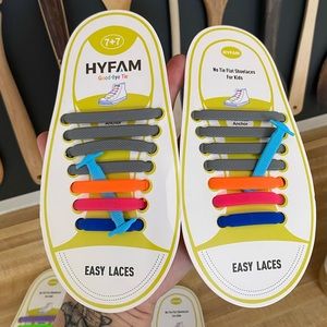 Kids No Tie Rainbow Neon Shoelaces